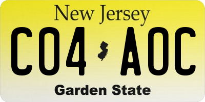 NJ license plate C04AOC