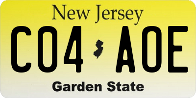 NJ license plate C04AOE