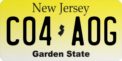 NJ license plate C04AOG