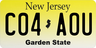 NJ license plate C04AOU