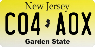 NJ license plate C04AOX