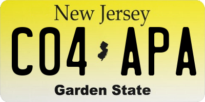 NJ license plate C04APA
