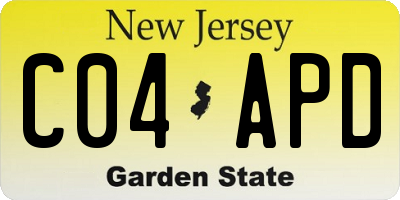 NJ license plate C04APD