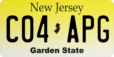 NJ license plate C04APG