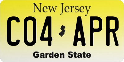 NJ license plate C04APR