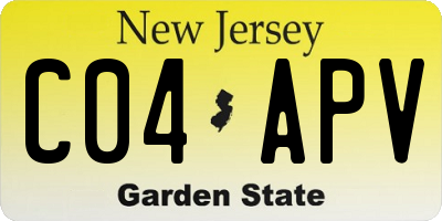 NJ license plate C04APV