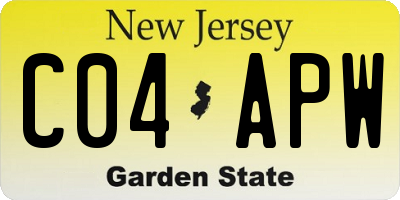 NJ license plate C04APW