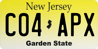 NJ license plate C04APX