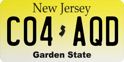 NJ license plate C04AQD