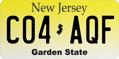NJ license plate C04AQF