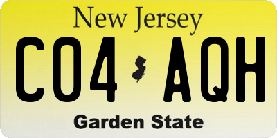 NJ license plate C04AQH