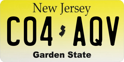NJ license plate C04AQV