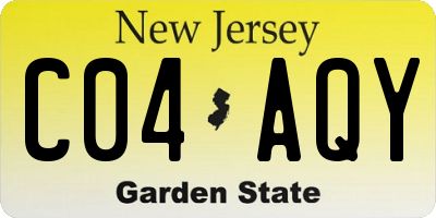 NJ license plate C04AQY