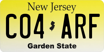 NJ license plate C04ARF