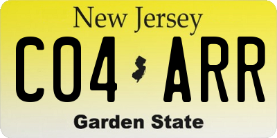 NJ license plate C04ARR