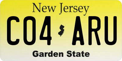 NJ license plate C04ARU