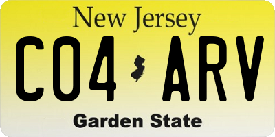 NJ license plate C04ARV