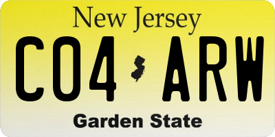 NJ license plate C04ARW