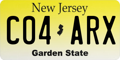 NJ license plate C04ARX
