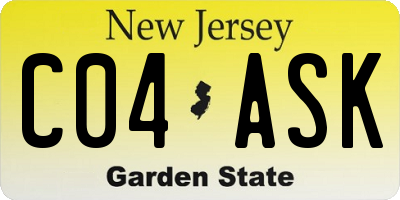 NJ license plate C04ASK
