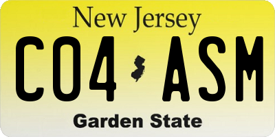 NJ license plate C04ASM