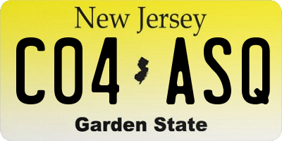 NJ license plate C04ASQ