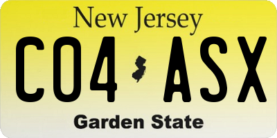 NJ license plate C04ASX