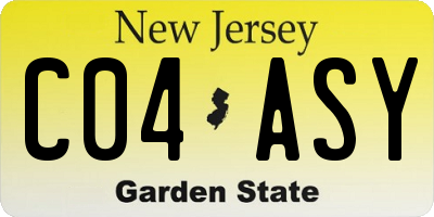 NJ license plate C04ASY