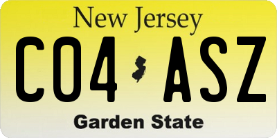 NJ license plate C04ASZ