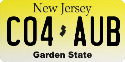 NJ license plate C04AUB