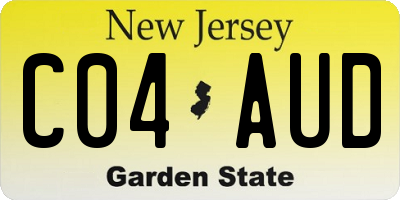 NJ license plate C04AUD