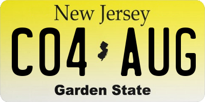 NJ license plate C04AUG