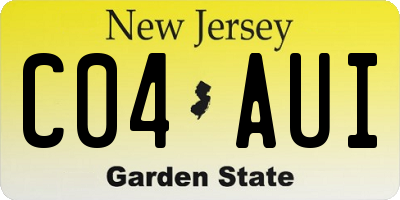 NJ license plate C04AUI