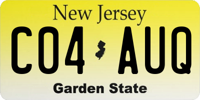 NJ license plate C04AUQ