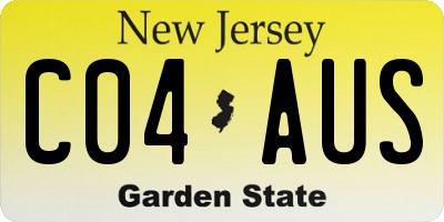 NJ license plate C04AUS
