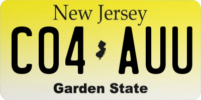 NJ license plate C04AUU