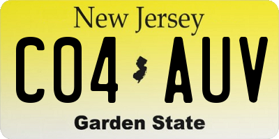 NJ license plate C04AUV