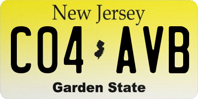 NJ license plate C04AVB