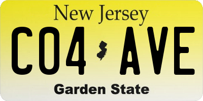 NJ license plate C04AVE