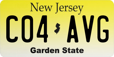 NJ license plate C04AVG