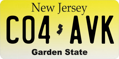NJ license plate C04AVK