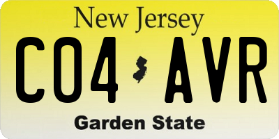 NJ license plate C04AVR