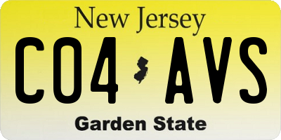NJ license plate C04AVS