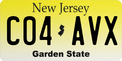 NJ license plate C04AVX