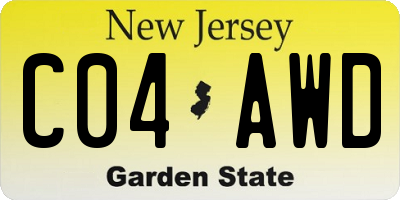 NJ license plate C04AWD