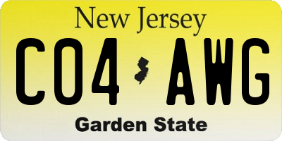 NJ license plate C04AWG