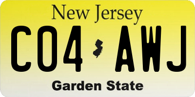 NJ license plate C04AWJ