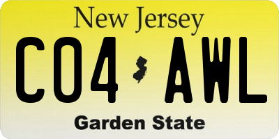 NJ license plate C04AWL