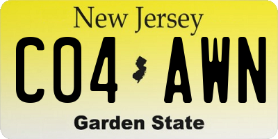 NJ license plate C04AWN