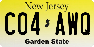 NJ license plate C04AWQ